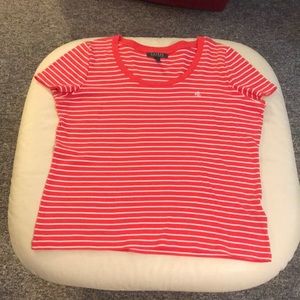 Ralph Lauren Women's Short Sleeve Striped Summer Top.  XL. Snug fit.